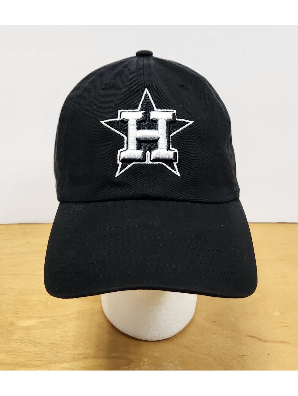 Houston Astros '47 Brand Clean Up Adjustable Strapback Hat Black White MLB